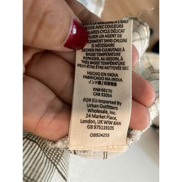 Free People Womens Time Out Ivory Eyelet V-Neck Tunic Top Shirt Large - Picture 7 of 8